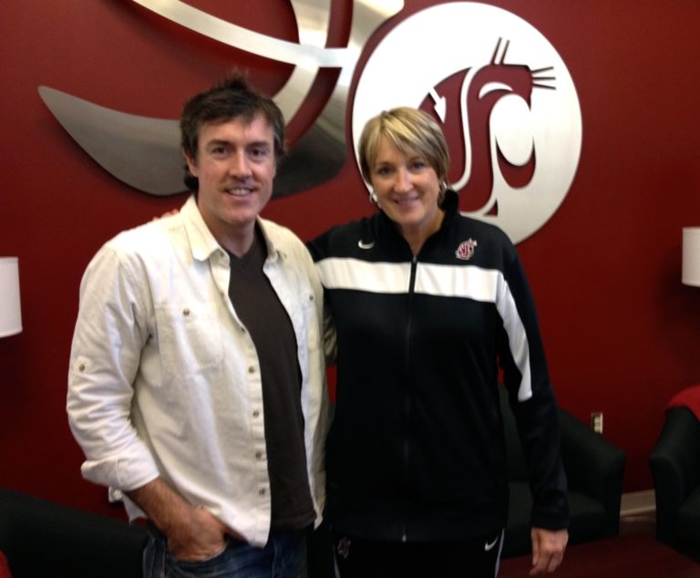 Adam with WSU Cougar coach June Daughtery